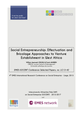 Social Entrepreneurship: Effectuation and Bricolage Approaches to Venture Establishment in West Africa