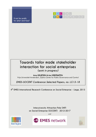 Towards tailor made stakeholder interaction for social enterprises (work in progress)