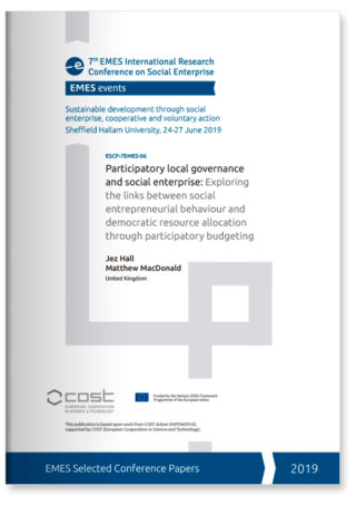 Participatory local governance and social enterprise: exploring the links between social entrepreneurial behaviour and democratic resource allocation through participatory budgeting
